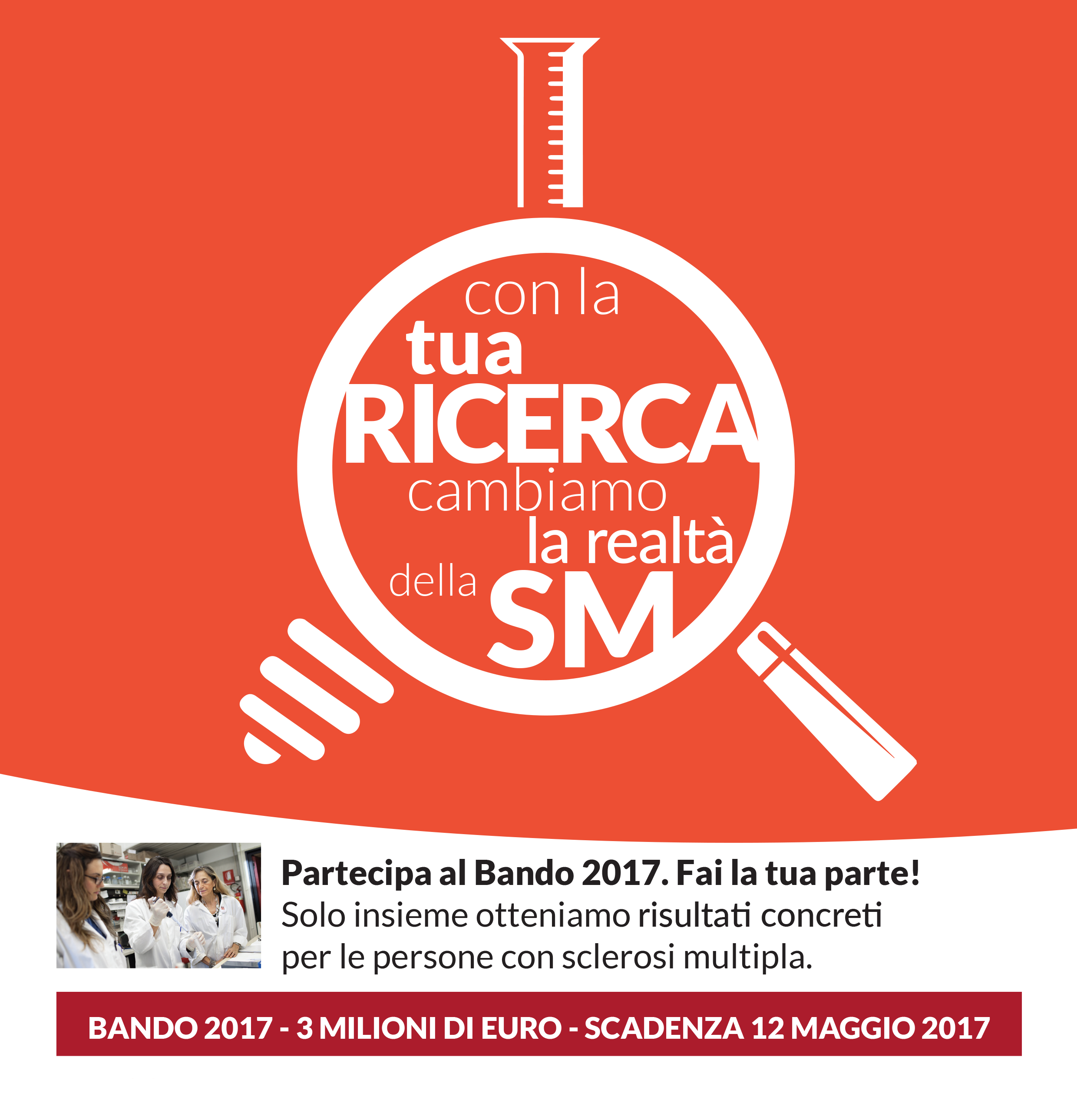 Bando FISM 2017 per il finanziamento di progetti di ricerca e borse di studio sulla sclerosi multipla.